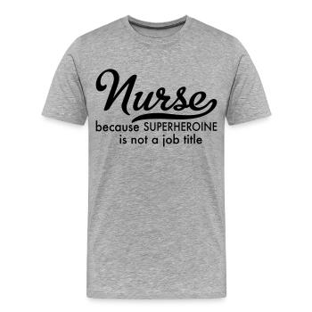Krankenschwester - Männer Premium Bio T-Shirt - Grau meliert - Vorne - Damien (186cm)