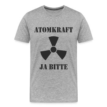 Atomkraft, Ja bitte - Männer Premium Bio T-Shirt - Grau meliert - Vorne - Damien (186cm)