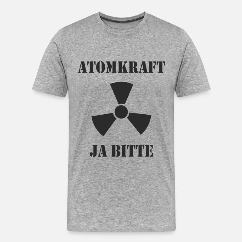 Atomkraft, Ja bitte - Männer Premium Bio T-Shirt - Grau meliert