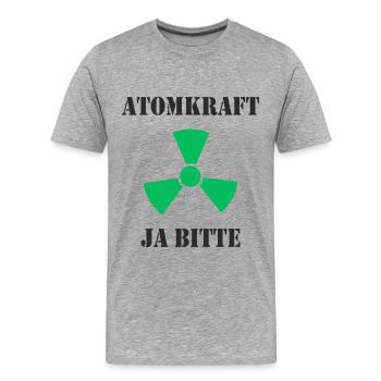 Atomkraft, Ja bitte - Männer Premium Bio T-Shirt - Grau meliert - Vorne - Damien (186cm)