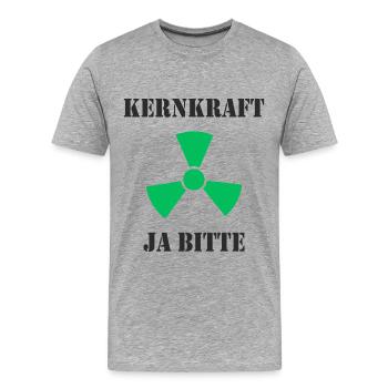 Kernkraft, Ja bitte - Männer Premium Bio T-Shirt - Grau meliert - Vorne - Damien (186cm)