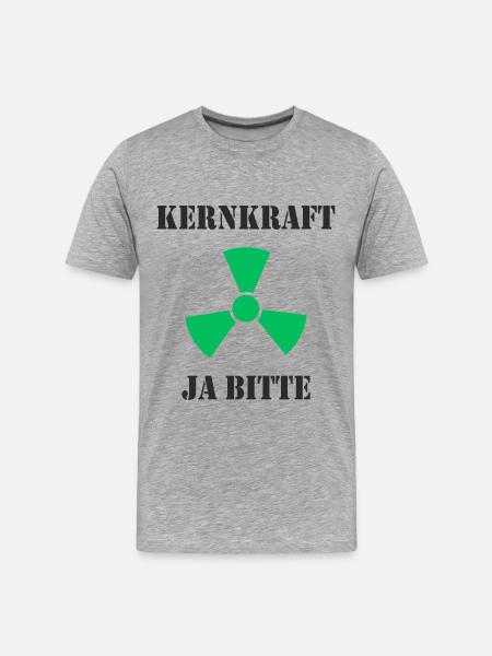 Kernkraft, Ja bitte - Männer Premium Bio T-Shirt - Grau meliert