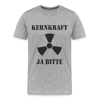 Kernkraft, Ja bitte - Männer Premium Bio T-Shirt - Grau meliert - Vorne - Damien (186cm)