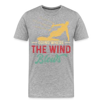 Kitesurf Kitesurfer Kiteboard - Männer Premium Bio T-Shirt - Grau meliert - Vorne - Damien (186cm)