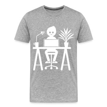 Arbeiter Computer Job - Männer Premium Bio T-Shirt - Grau meliert - Vorne - Damien (186cm)
