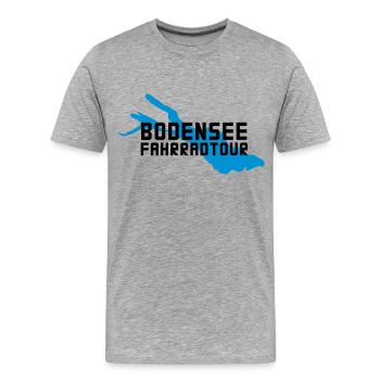 Bodensee Fahrradtour - Männer Premium Bio T-Shirt - Grau meliert - Vorne - Damien (186cm)