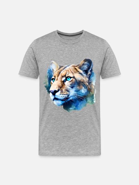 Cougar - Männer Premium Bio T-Shirt - Grau meliert