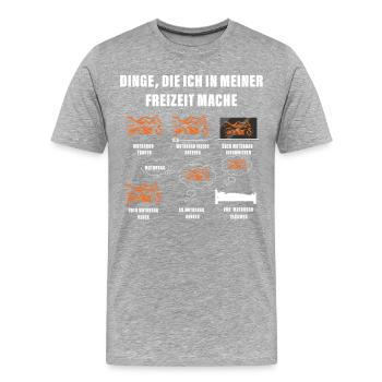 Dinge die ich in meiner Freizeit mache Motorrad - Männer Premium Bio T-Shirt - Grau meliert - Vorne - Damien (186cm)