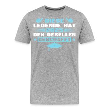 Geselle Abschluss Bestandene Ausbildung 2025 - Männer Premium Bio T-Shirt - Grau meliert - Vorne - Damien (186cm)