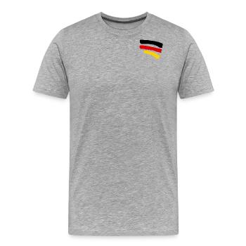 Deutschlandfahne - Style Streifen - Männer Premium Bio T-Shirt - Grau meliert - Vorne - Damien (186cm)