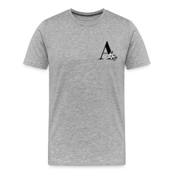Lettre A - T-shirt bio Premium Homme - gris chiné - Devant - Damien (186cm)