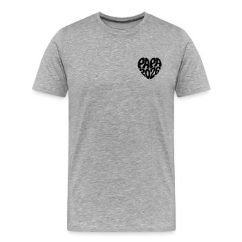 Papa 2026 - Männer Premium Bio T-Shirt - Grau meliert - Vorne - Damien (186cm)