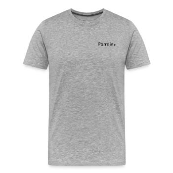 Parrain - T-shirt bio Premium Homme - gris chiné - Devant - Damien (186cm)