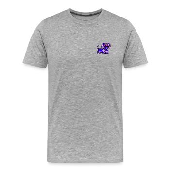 90s Dachshund Synthwave Dog Gift Viennese - Men's Premium Organic T-Shirt - heather grey - Front - Damien (186cm)