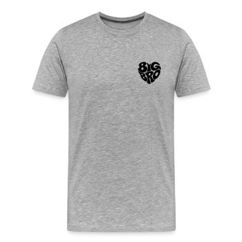 Big Bro - Forme de coeur - Forme de coeur - Big Brother - T-shirt bio Premium Homme - gris chiné - Devant - Damien (186cm)