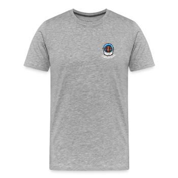 Teckel Astronaute Chien Cadeau Viennois - T-shirt bio Premium Homme - gris chiné - Devant - Damien (186cm)
