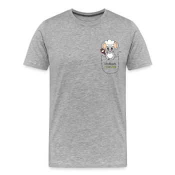 Chefkoch Maus – Lustiges Kochmotiv - Männer Premium Bio T-Shirt - Grau meliert - Vorne - Damien (186cm)