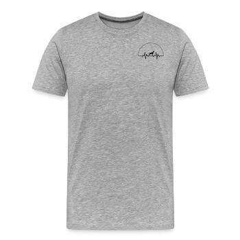 Heartbeat Weimaraner - Men's Premium Organic T-Shirt - heather grey - Front - Damien (186cm)