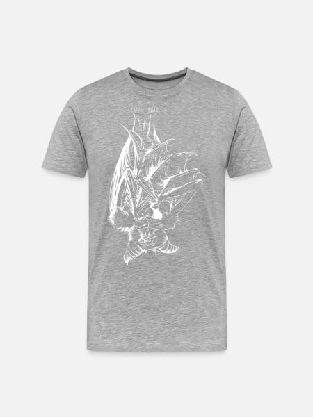 Kaffeefledermaus - Männer Premium Bio T-Shirt - Grau meliert