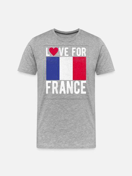 Frankreich Souvenir - Männer Premium Bio T-Shirt - Grau meliert
