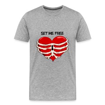 Set me free - Men's Premium Organic T-Shirt - heather grey - Front - Damien (186cm)