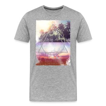 SmileyWorld Miami Beach - Männer Premium Bio T-Shirt - Grau meliert - Vorne - Damien (186cm)