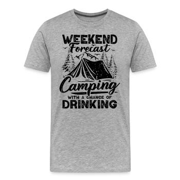 Camping Forecast Beer Tent Mountains Hiking Camper - Men's Premium Organic T-Shirt - heather grey - Front - Damien (186cm)