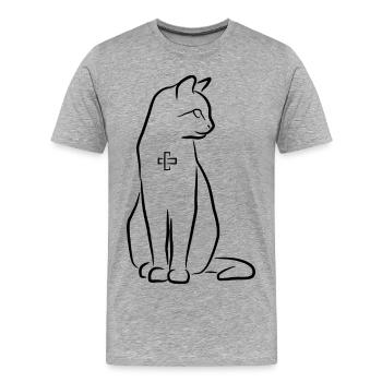 Katzen Erste Hilfe - Männer Premium Bio T-Shirt - Grau meliert - Vorne - Damien (186cm)