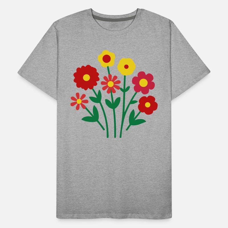 Fleurs colorées - Conception de fleurs joyeuses T-shirt bio Premium Homme
