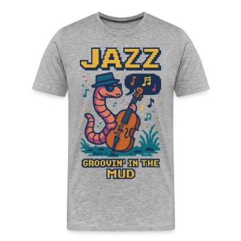 Jazz-Groovin' im Schlamm - Männer Premium Bio T-Shirt - Grau meliert - Vorne - Damien (186cm)