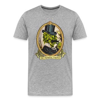 Hopfen Sir - Männer Premium Bio T-Shirt - Grau meliert - Vorne - Damien (186cm)
