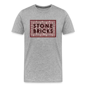 stone bricks - Backsteine - Männer Premium Bio T-Shirt - Grau meliert - Vorne - Damien (186cm)