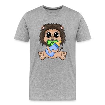 Baby Löwe - Männer Premium Bio T-Shirt - Grau meliert - Vorne - Damien (186cm)