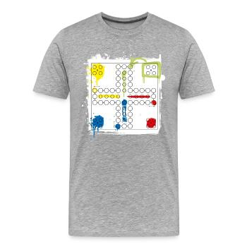 Mensch ärgere dich nicht plateau de jeu moderne - T-shirt bio Premium Homme - gris chiné - Devant - Damien (186cm)