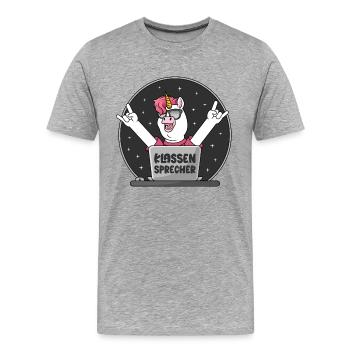 Klassen Sprecher Schule Einhorn PC Klassensprecher - Männer Premium Bio T-Shirt - Grau meliert - Vorne - Damien (186cm)