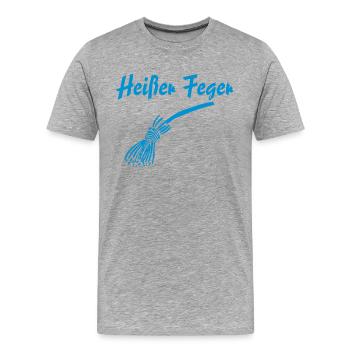 heißer-feger - Männer Premium Bio T-Shirt - Grau meliert - Vorne - Damien (186cm)