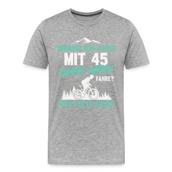 45 Geburtstag Radfahrer 45 Jahre Spruch - Männer Premium Bio T-Shirt - Grau meliert - Vorne - Damien (186cm)