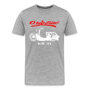 Simson Schwalbe DDR Moped - Männer Premium Bio T-Shirt - Grau meliert - Vorne - Damien (186cm)