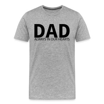 PAPA. Immer in unseren Herzen. Gestaltung des Denkmals - Männer Premium Bio T-Shirt - Grau meliert - Vorne - Damien (186cm)