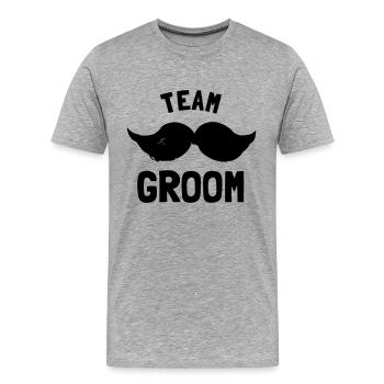 Team Groom - Men's Premium Organic T-Shirt - heather grey - Front - Damien (186cm)