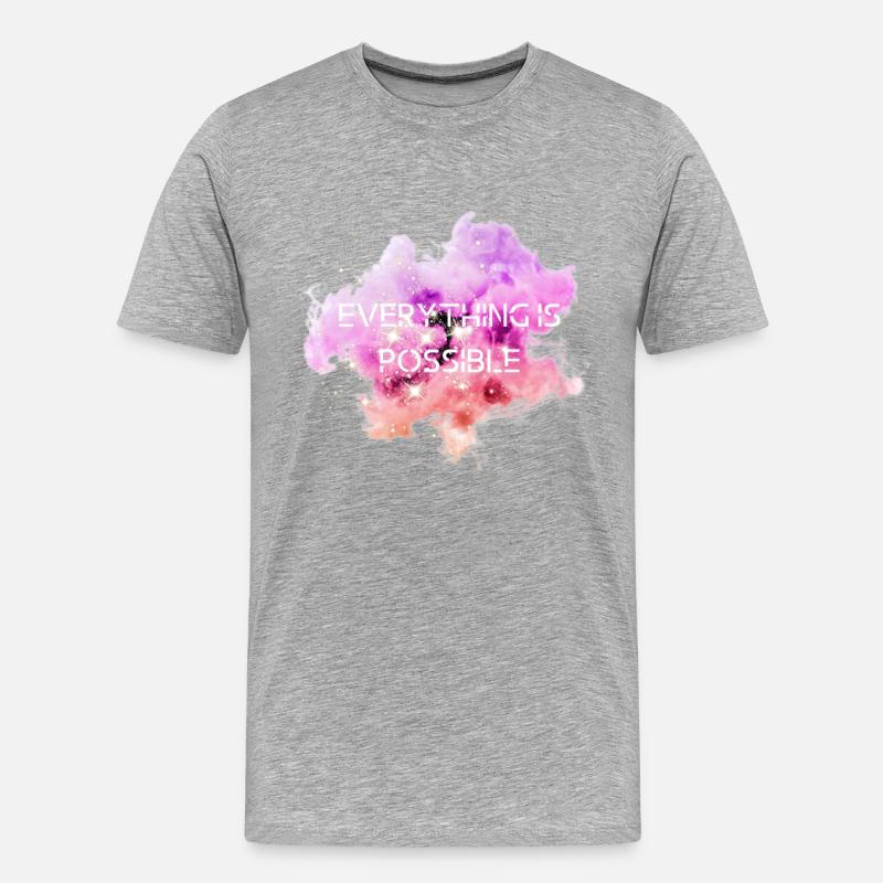 Everything is possible - Männer Premium Bio T-Shirt - Grau meliert