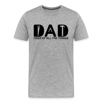 Dad. Fixer of all the things. - Men's Premium Organic T-Shirt - heather grey - Front - Damien (186cm)