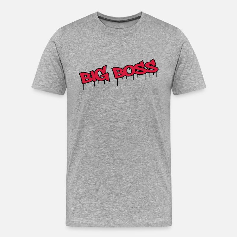 Big Boss - Männer Premium Bio T-Shirt - Grau meliert