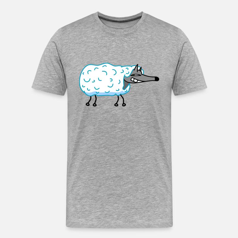 Wolf im Schafspelz - Männer Premium Bio T-Shirt - Grau meliert