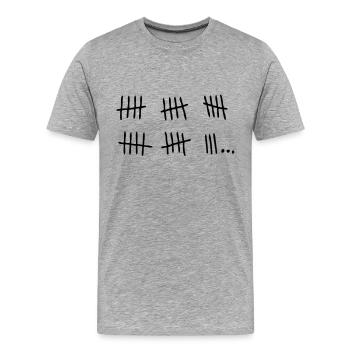 Brotkorb Gefängnis bar past.1 Tag - Männer Premium Bio T-Shirt - Grau meliert - Vorne - Damien (186cm)