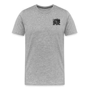 LION SPENC - Männer Premium Bio T-Shirt - Grau meliert - Vorne - Damien (186cm)