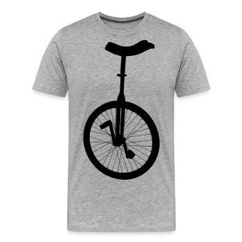 Einrad - Männer Premium Bio T-Shirt - Grau meliert - Vorne - Damien (186cm)