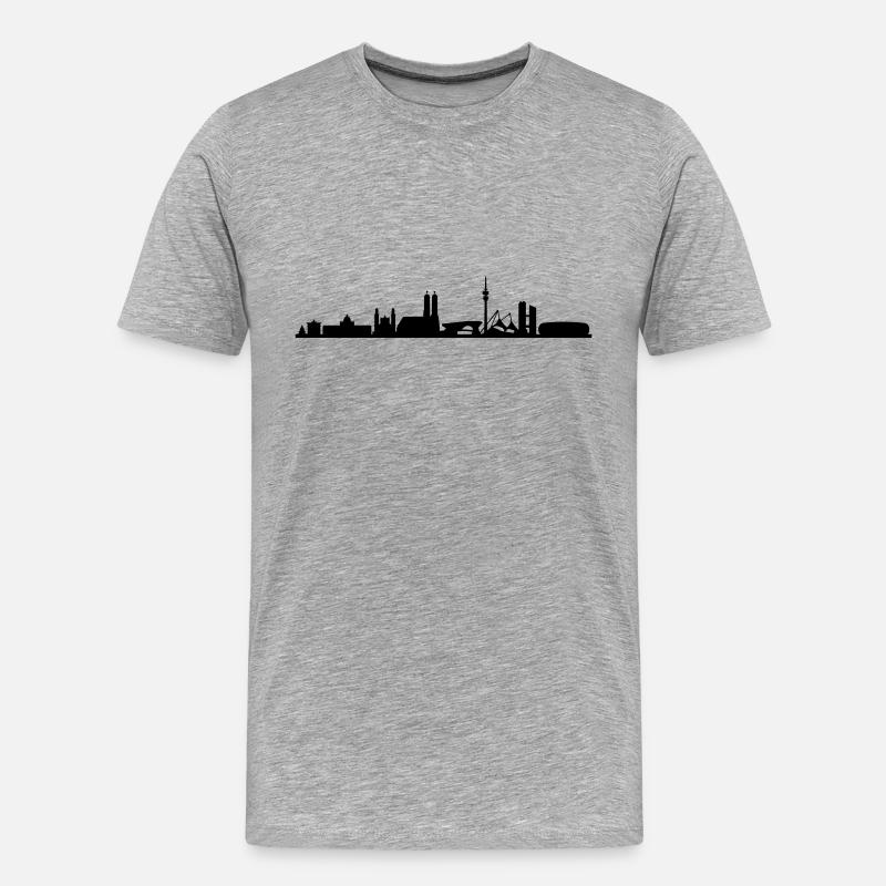 Skyline - München 2018 - Männer Premium Bio T-Shirt - Grau meliert