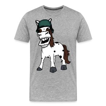 Drôle Cheval Gaulois Armée Cheval Casque De Sécurité Soldat - T-shirt bio Premium Homme - gris chiné - Devant - Damien (186cm)
