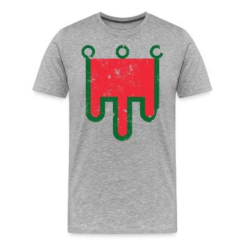 Bannière Auvergne - T-shirt bio Premium Homme - gris chiné - Devant - Damien (186cm)